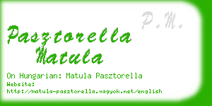 pasztorella matula business card